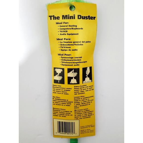 Vtg The Mini Duster Green Electrostatically Charged NEW 9" Arden Companies - Picture 6 of 9
